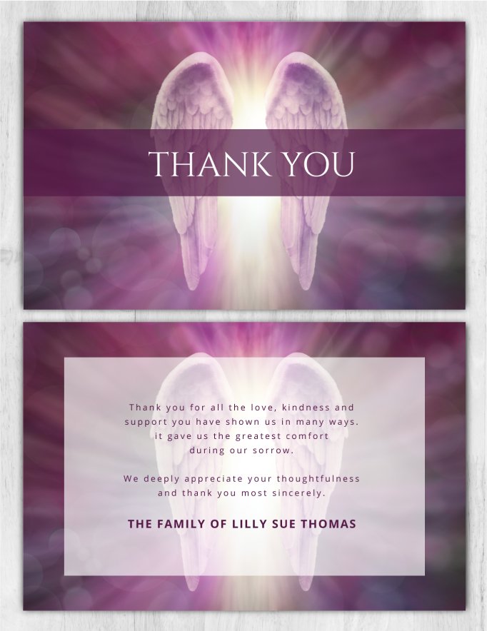 Funeral Program Thank You Card 2006