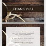 Memorial Thank You Cards Brown Wood Background Theme
