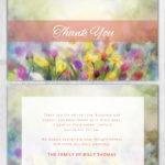 Memorial Thank You Cards Flower Painting Background