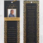 Funeral Bookmark Printing Black