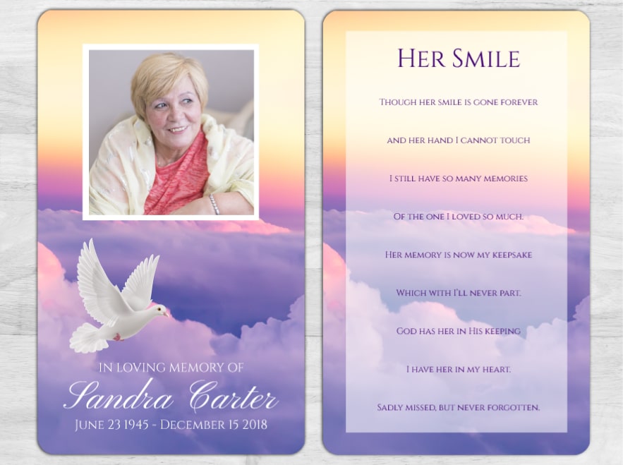 In Loving Memory Smile Memorial Card