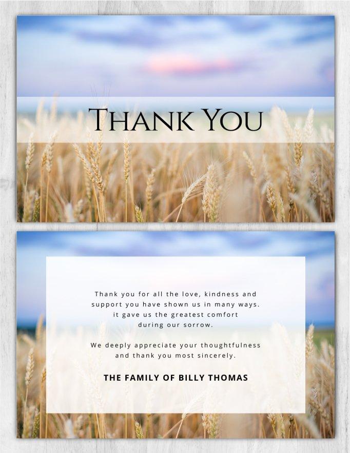 Funeral Program Thank You Card 2027