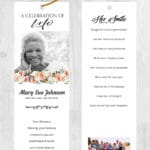 Funeral Bookmark Printing White Floral