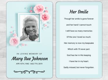 In Loving Memory Memorial Prayer Card
