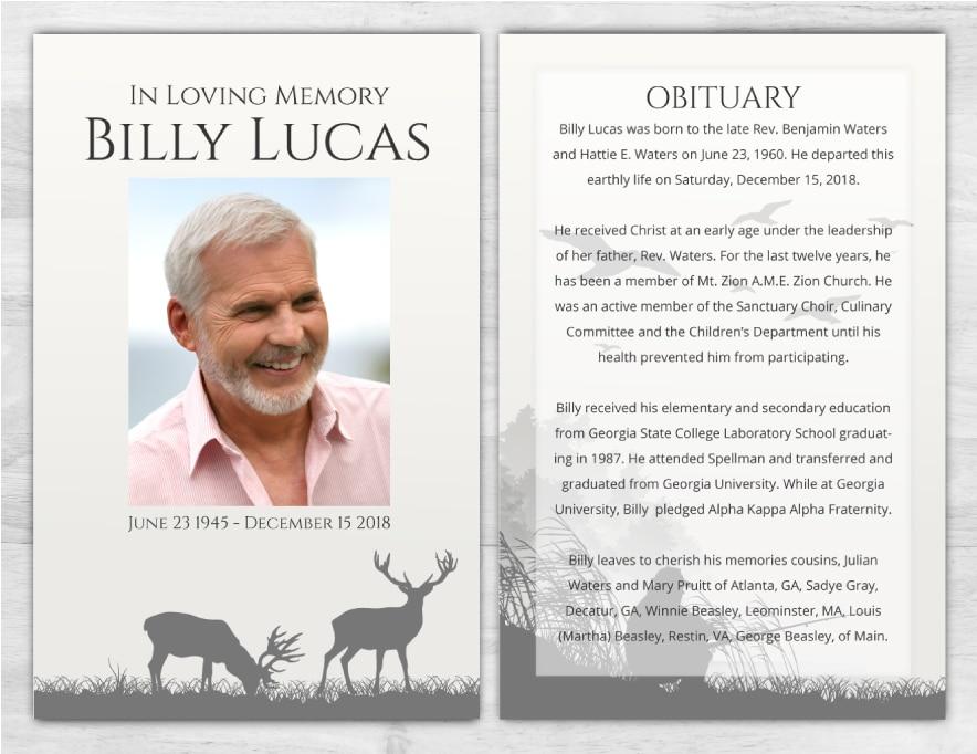 Funeral Program Memorial Brochure Printing