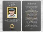 Star of David Memorial Prayer Card