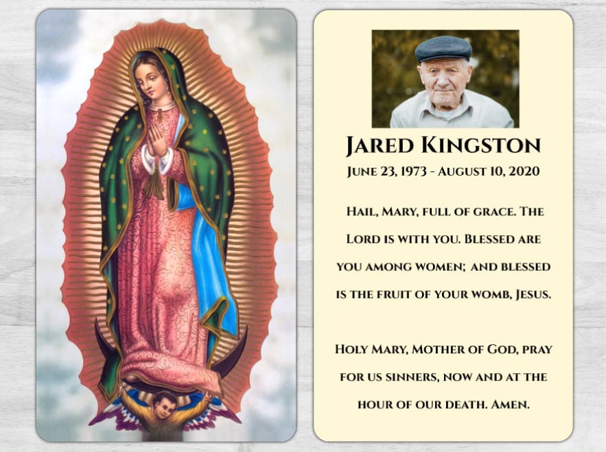 Holy Mary Memorial Prayer Card