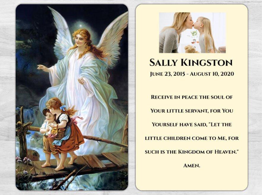 Angel Memorial Prayer Card
