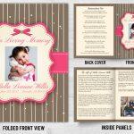 Memorial Card Pink Ribbon Theme