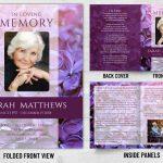 Memorial Card Purple Flower Theme