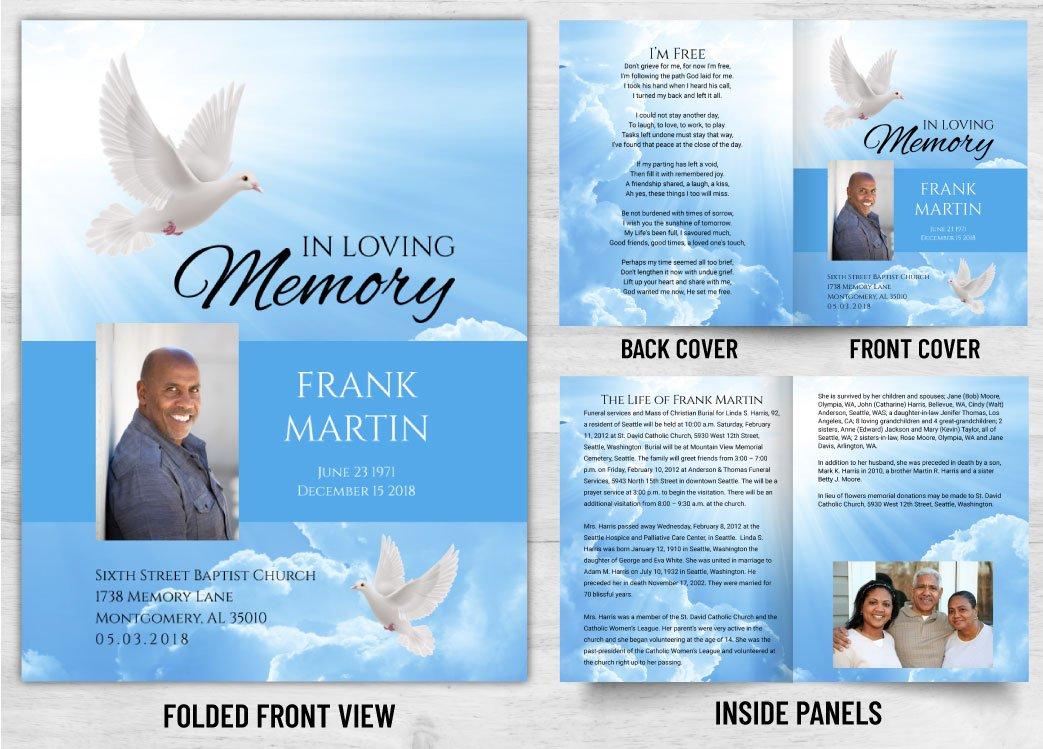Memorial Card Pigeon in Heaven Theme
