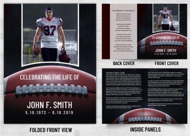Memorial Card Tribute to A Football Player Theme