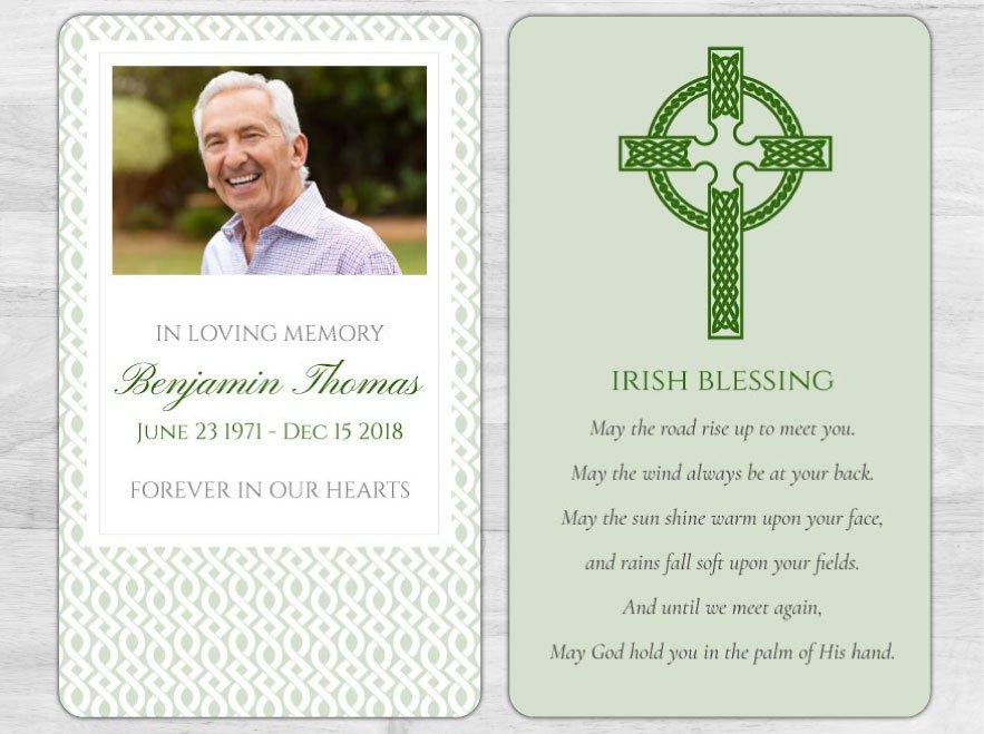 Irish Blessing Memorial Prayer Card