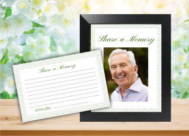 Memory Prayer Cards Green Font Color Theme