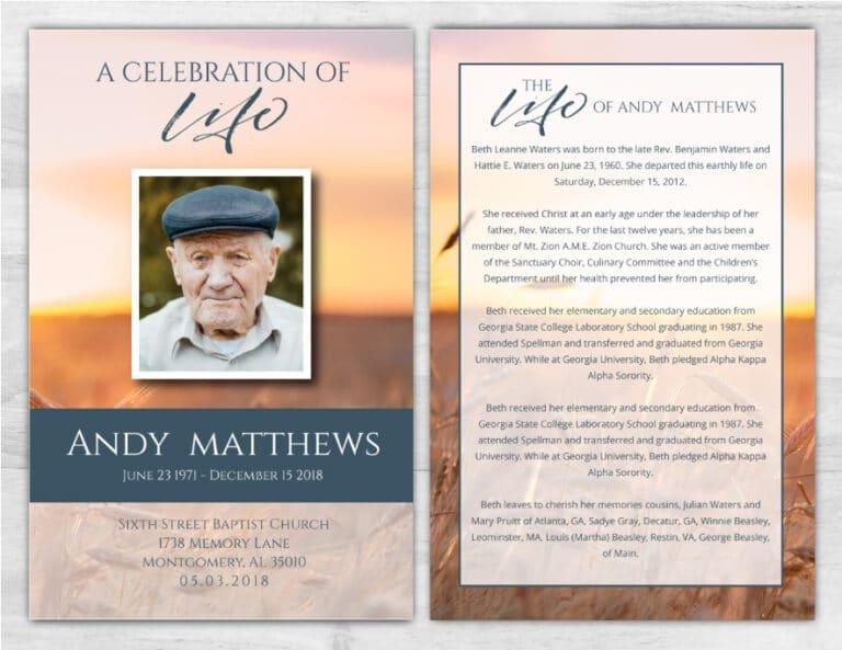 Memorial Cards for Deceased - Funeral Service Cards