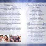 Blue Angel Wings Funeral Program