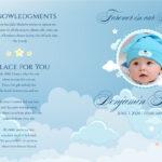 Funeral Program for a child stars moon Blue