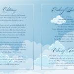 Funeral Program for a child stars moon Blue