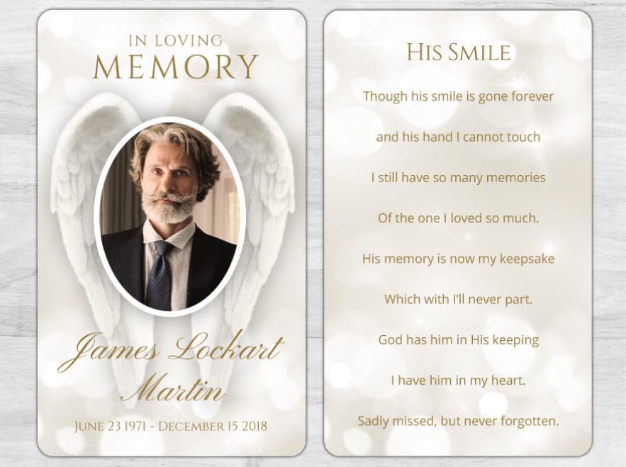 funeral memorial cards