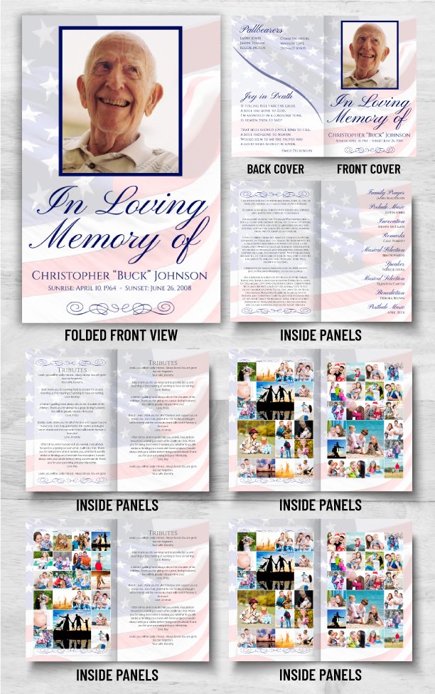 American Flag Funeral Program