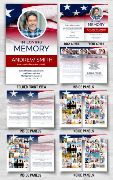 American Flag Funeral Program