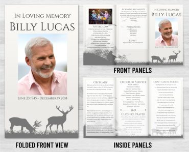 Trifold Outdoor Hunting Fishing Funeral Program