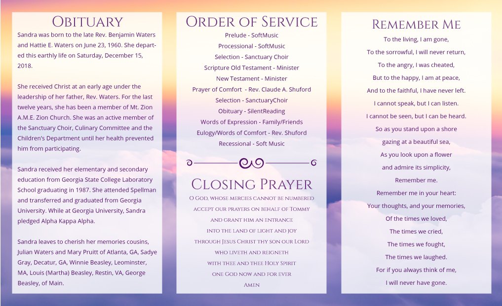 Trifold Funeral Program - 2012 - DisciplePress - Memorial & Funeral ...