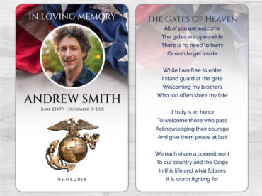 Marine Memorial Prayer Card