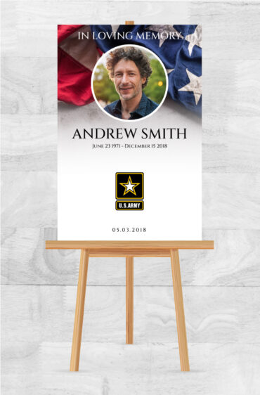 US Army Funeral Easel Poster