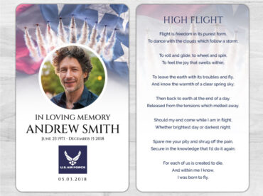 Air Force Memorial Prayer Card