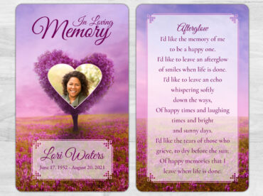 Purple Heart Tree Memorial Prayer Card