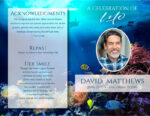 Underwater Ocean Sea Life Diver Funeral Program