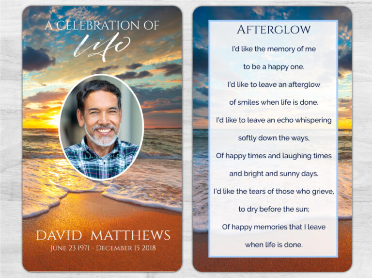 Laminated Prayer Cards for Funeral Personalized Laminated Prayer Cards