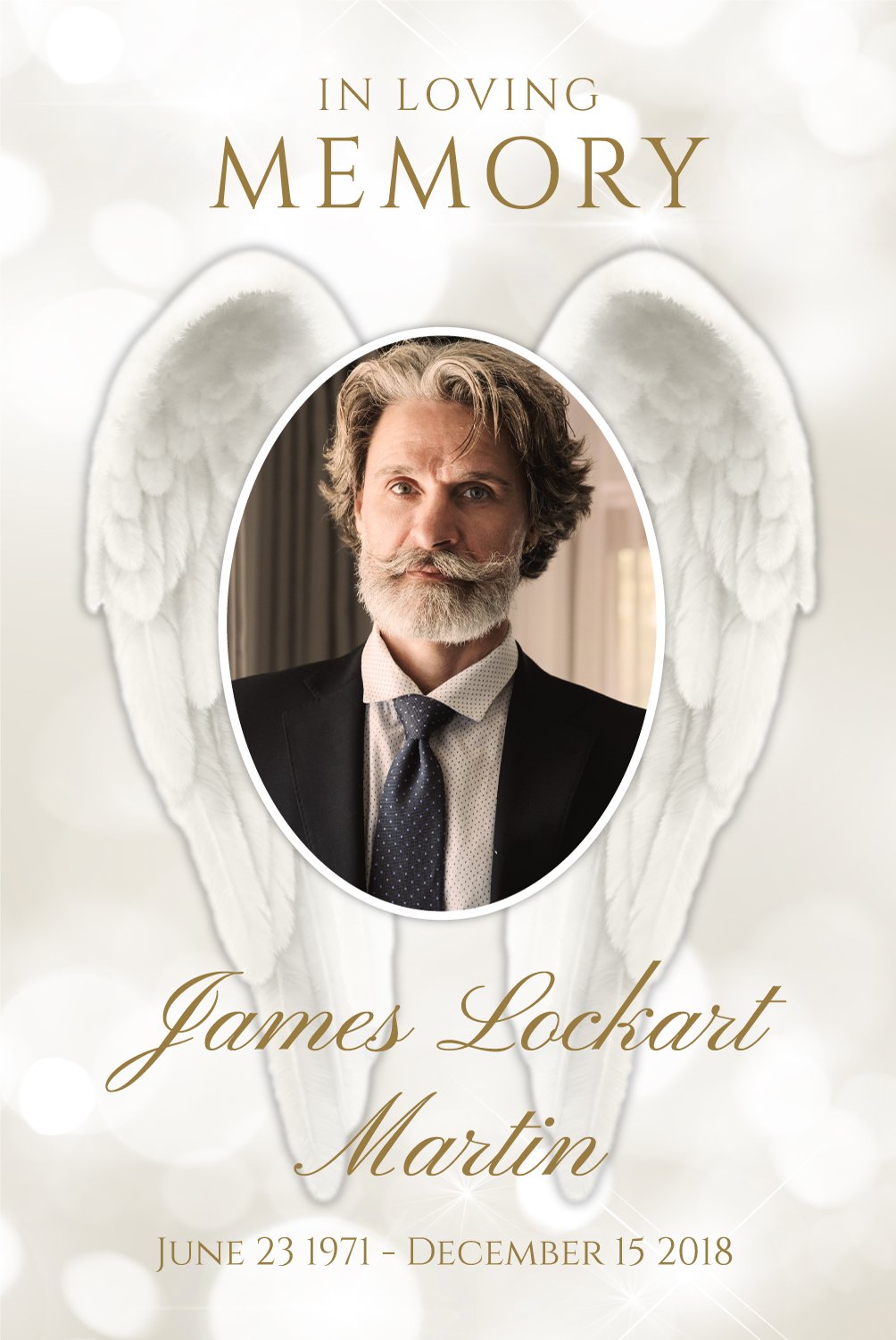 Angel Wings Funeral Easel Poster