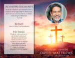 Christian Cross Funeral Memorial Program