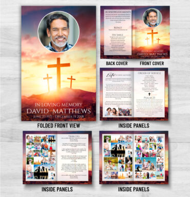 Christian Cross Funeral Program