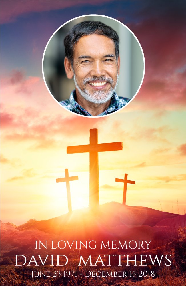 Christian Cross Funeral Program