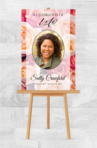Red Roses Funeral Easel Poster