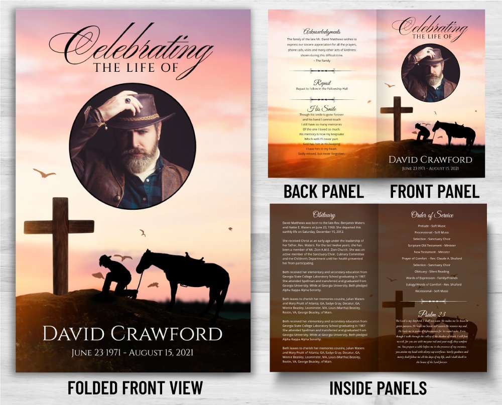 Cowboy Country Funeral Program