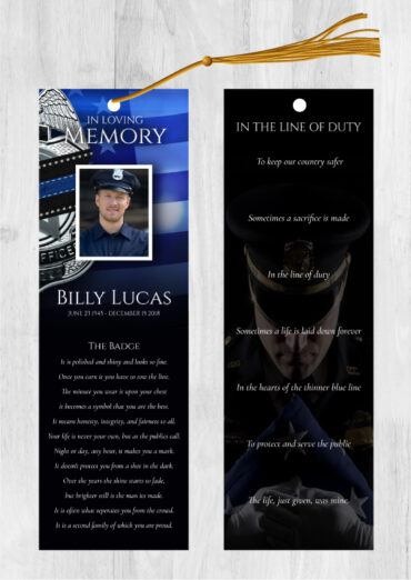 Police Funeral Bookmark