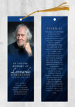 Modern Blue Funeral Bookmark Printing