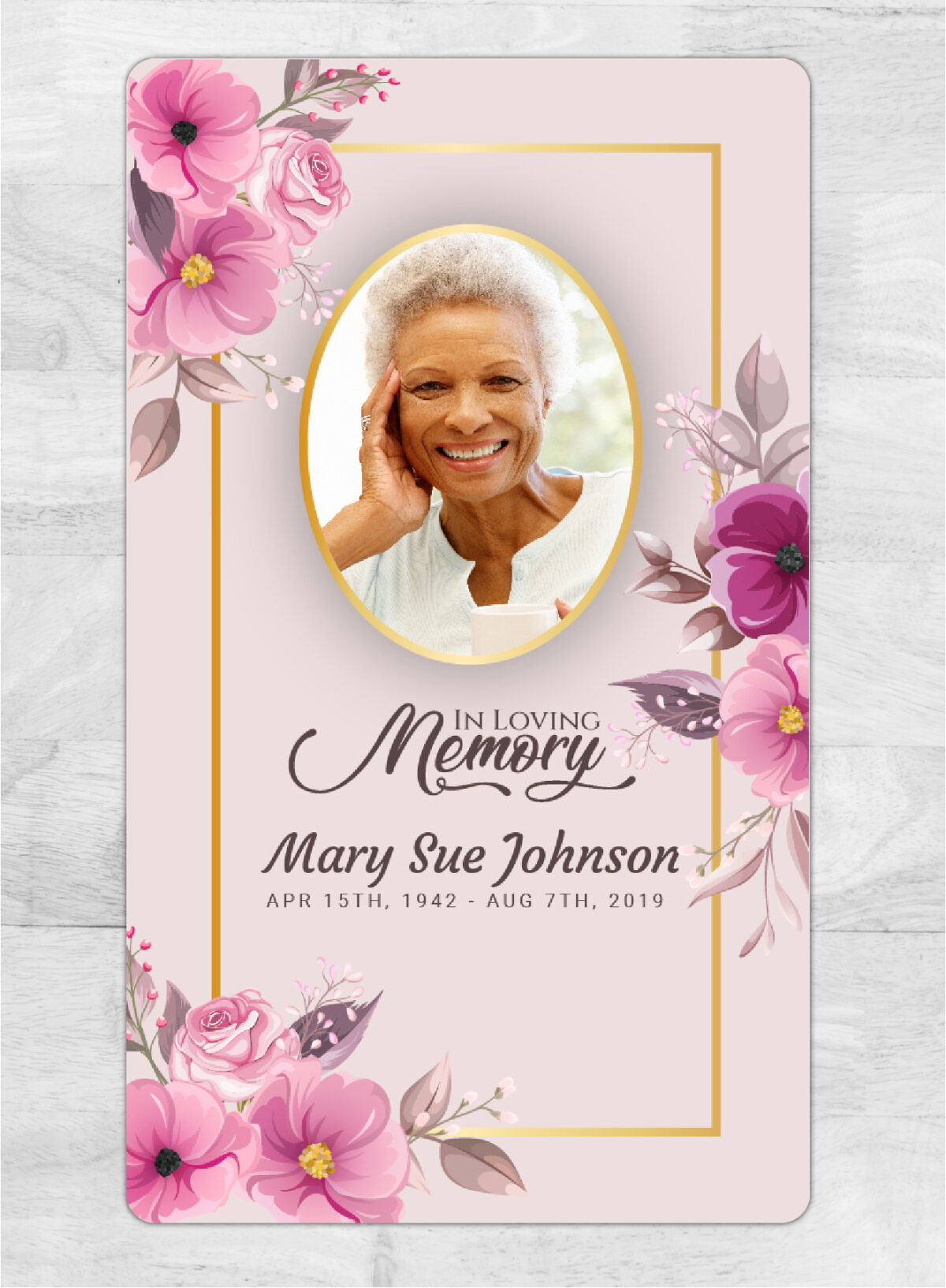 Pink Flowers Funeral Memorial Magnet