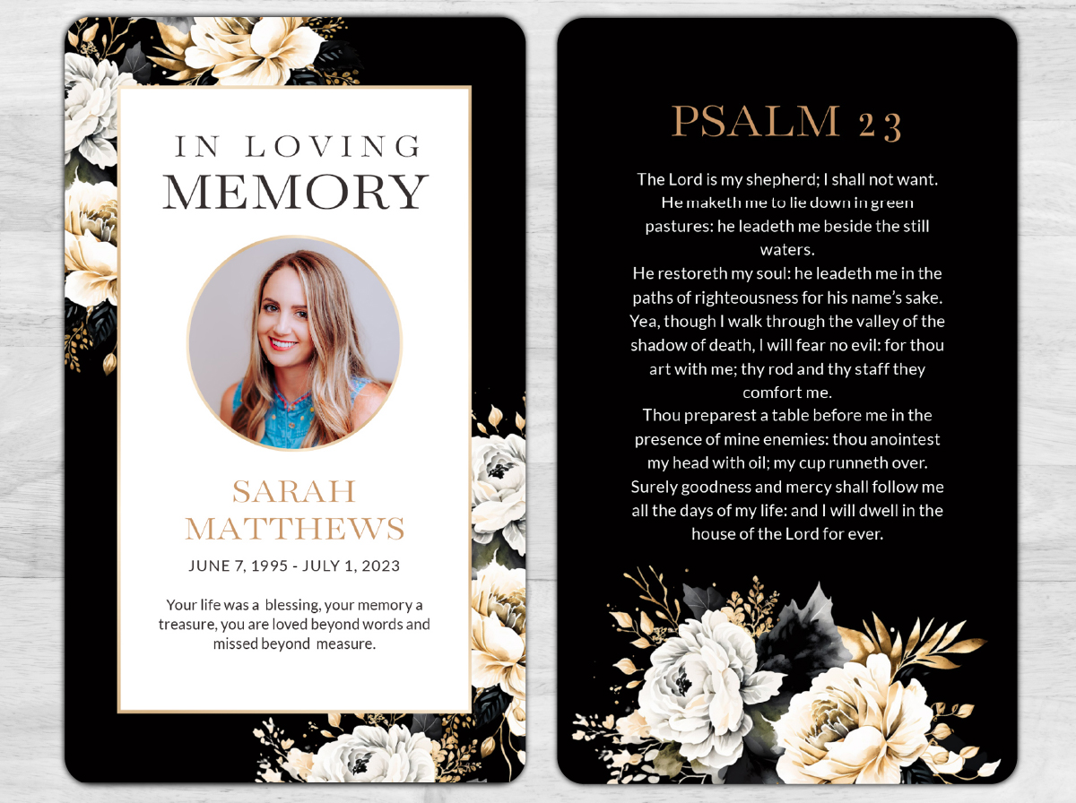 Prayer Card Printing To Commemorate A Loved One