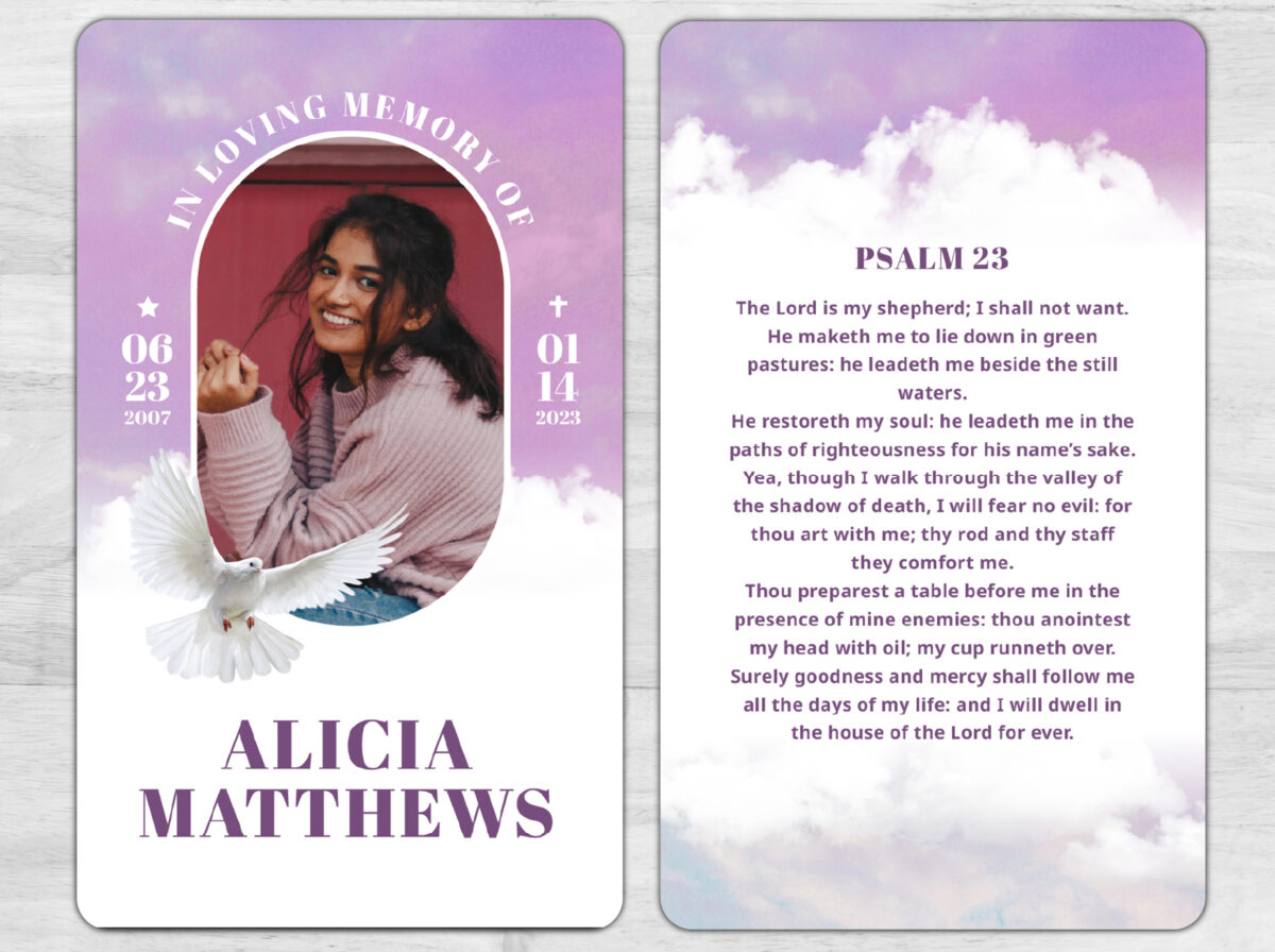 Prayer Card Printing Options For Memorial Cards