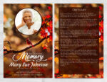 Red Cardinal Funeral Memorial Program