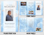 Dove Clouds Funeral Memorial Tri-Fold Program