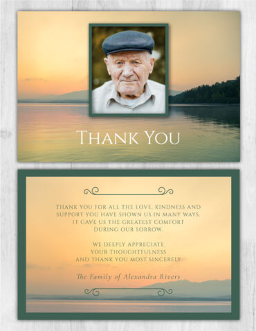Lake Theme Funeral Memorial Thank You Card