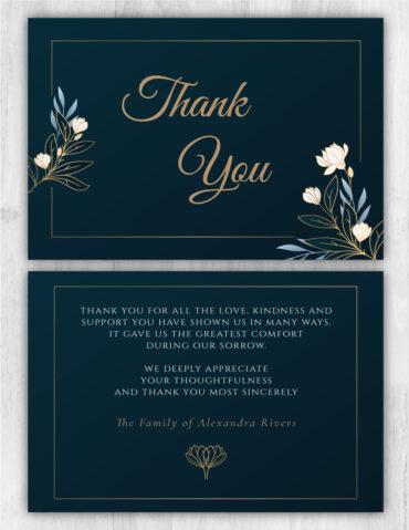 Floral Funeral Memorial Thank You Card