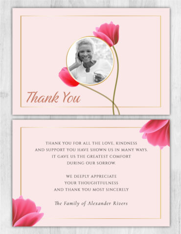 Tulip Funeral Thank You Card