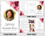 Red Roses TriFold Funeral Program